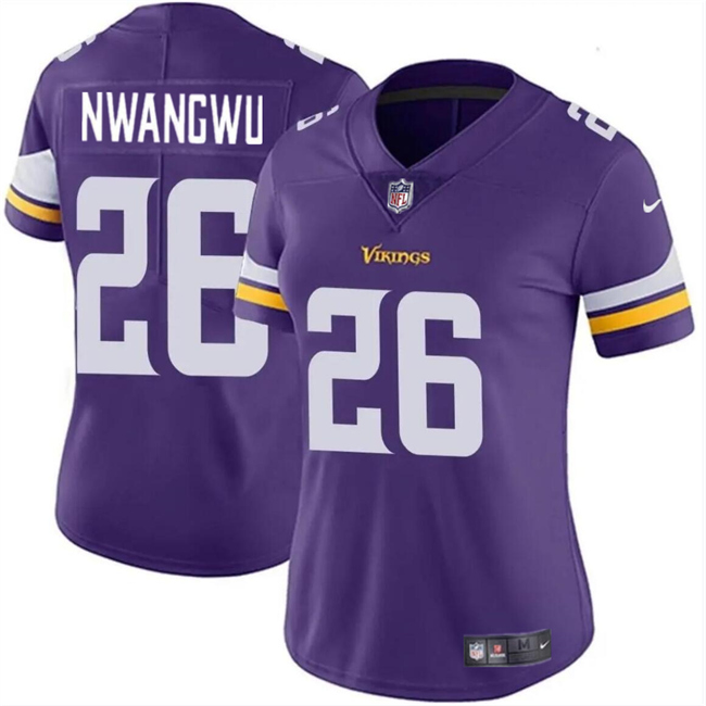 Personalized Women’s Minnesota Vikings #26 Kene Nwangwu Purple Untouchable Limited Stitched Jersey(Run Small)