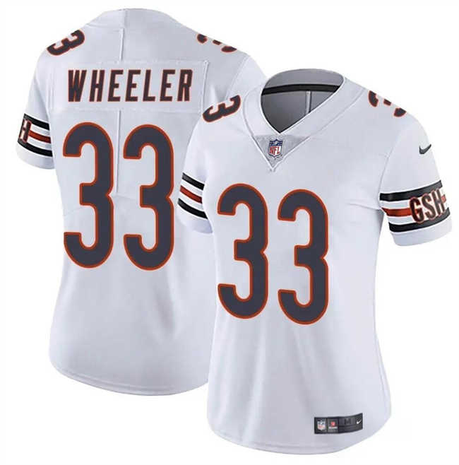 Personalized Women’s Chicago Bears #33 Ian Wheeler White 2024 Stitched Jersey(Run Small)