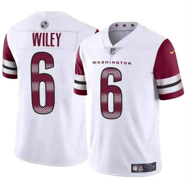 Personalized Men’s Washington Commanders #6 Michael Wiley White 2024 Limited Stitched Football Jersey