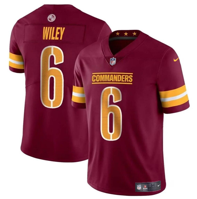 Personalized Men’s Washington Commanders #6 Michael Wiley Burgundy 2024 Limited Stitched Football Jersey