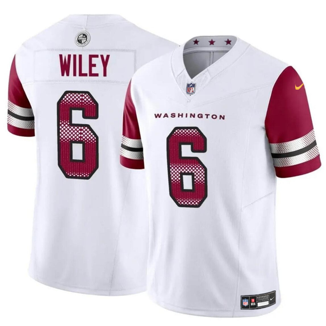 Personalized Men’s Washington Commanders #6 Michael Wiley White 2024 F.U.S.E Limited Stitched Football Jersey