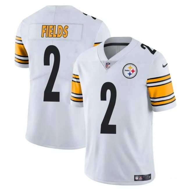 Personalized Men’s Pittsburgh Steelers #2 Justin Fields White Untouchable Limited Stitched Jersey