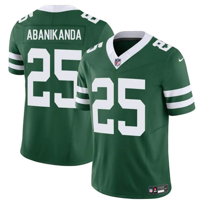 Personalized Men’s New York Jets #25 Israel Abanikanda Green 2023 F.U.S.E Throwback Limited Stitched Jersey