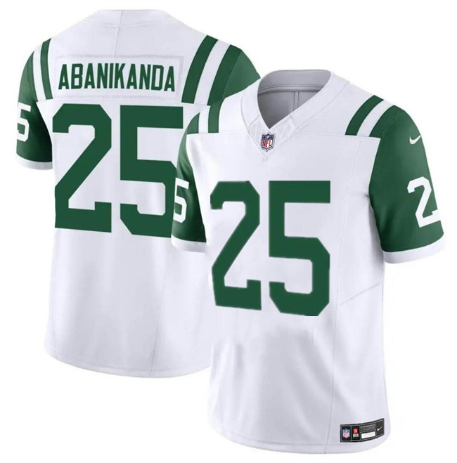 Personalized Men’s New York Jets #25 Israel Abanikanda White Classic Alternate F.U.S.E. Limited Stitched Football Jersey
