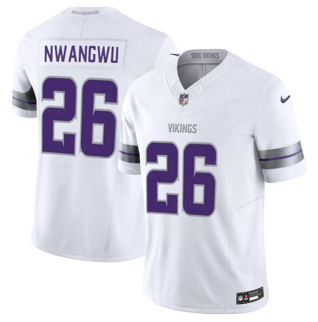 Personalized Men’s Minnesota Vikings #26 Kene Nwangwu White F.U.S.E. Winter Warrior Limited Stitched Jersey