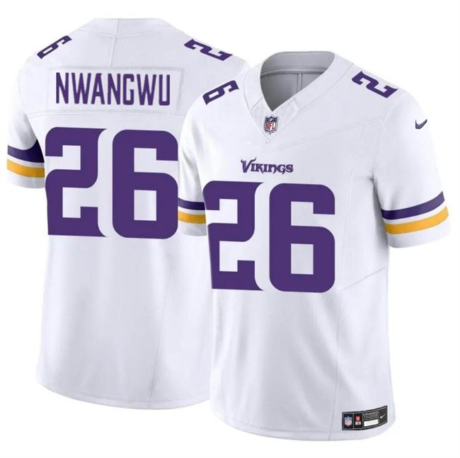 Personalized Men’s Minnesota Vikings #26 Kene Nwangwu White 2023 F.U.S.E. Untouchable Limited Stitched Jersey