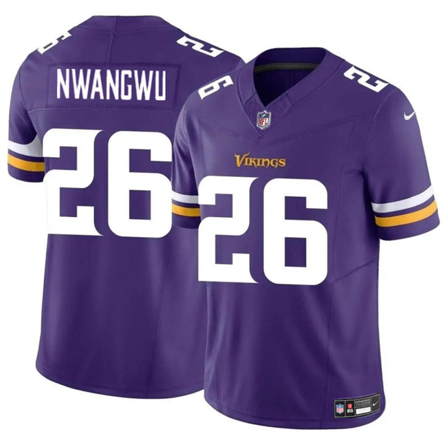 Personalized Men’s Minnesota Vikings #26 Kene Nwangwu Purple 2023 F.U.S.E. Untouchable Limited Stitched Jersey