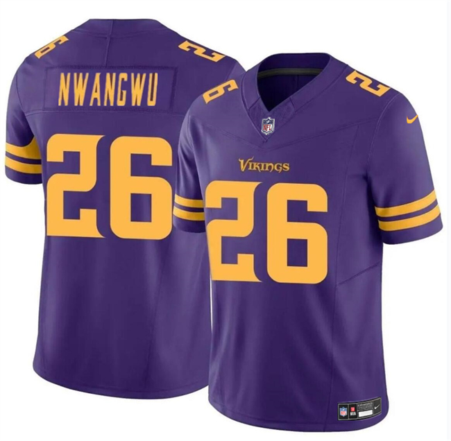 Personalized Men’s Minnesota Vikings #26 Kene Nwangwu Purple 2023 F.U.S.E. Color Rush Untouchable Limited Stitched Jersey