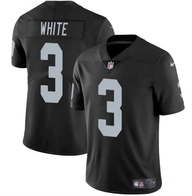 Personalized Men’s Las Vegas Raiders #3 Zamir White Black 2024 Stitched Football Jersey