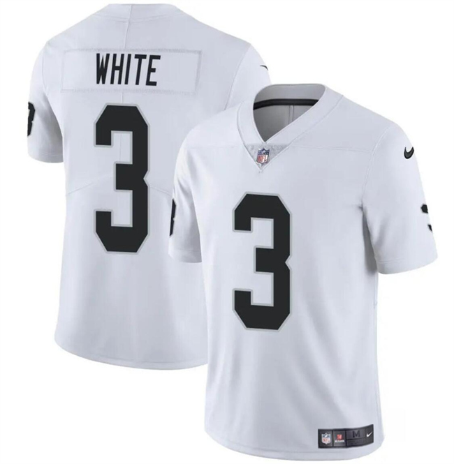 Personalized Men’s Las Vegas Raiders #3 Zamir White White 2024 Stitched Football Jersey