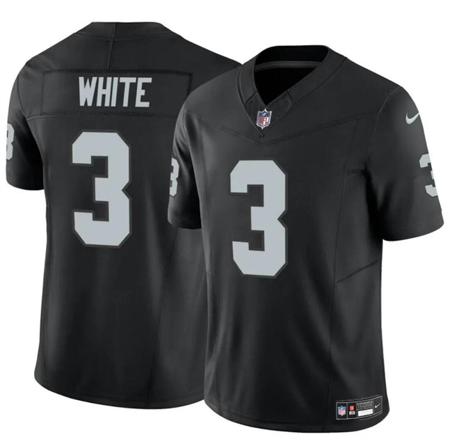 Personalized Men’s Las Vegas Raiders #3 Zamir White Black 2024 F.U.S.E Stitched Football Jersey