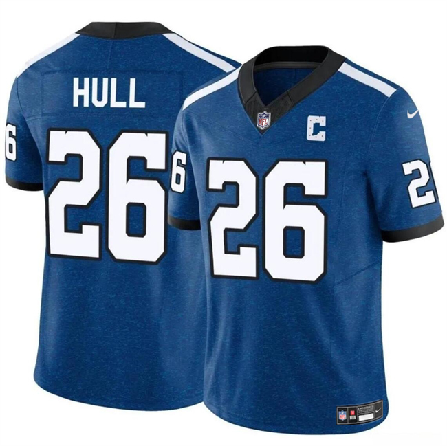Personalized Men’s Indianapolis Colts #26 Evan Hull Blue 2024 F.U.S.E. Throwback Limited Stitched Football Jersey