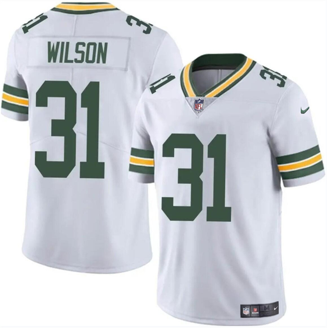 Personalized Men’s Green Bay Packers #31 Emanuel Wilson White Limited Stitched Football Jersey