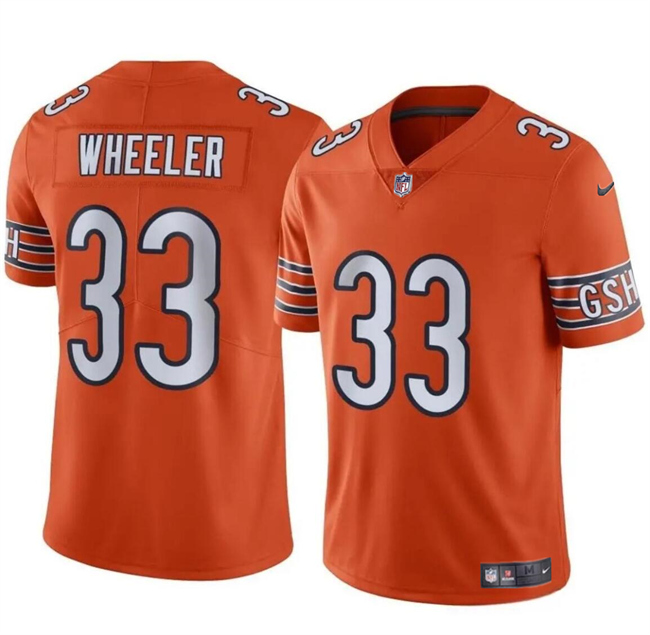 Personalized Men’s Chicago Bears #33 Ian Wheeler Orange Stitched Football Jersey