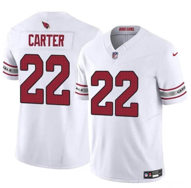 Personalized Men’s Arizona Cardinals #22 Michael Carter White 2023 F.U.S.E. Untouchable Limited Stitched Football Jersey