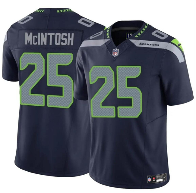 Personalized Youth Seattle Seahawks #25 Kenny McIntosh Navy 2024 F.U.S.E Limited Stitched Football Jersey