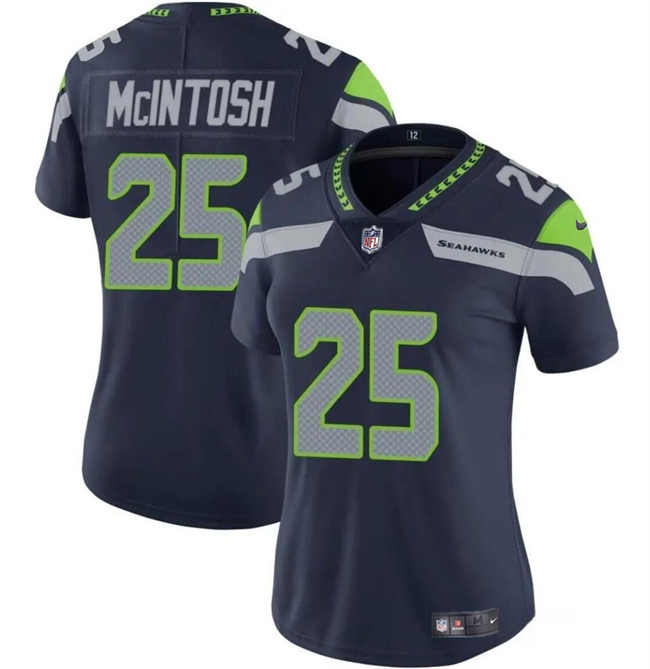 Personalized Women’s Seattle Seahawks #25 Kenny McIntosh Navy Limited Stitched Football Jersey(Run Small)