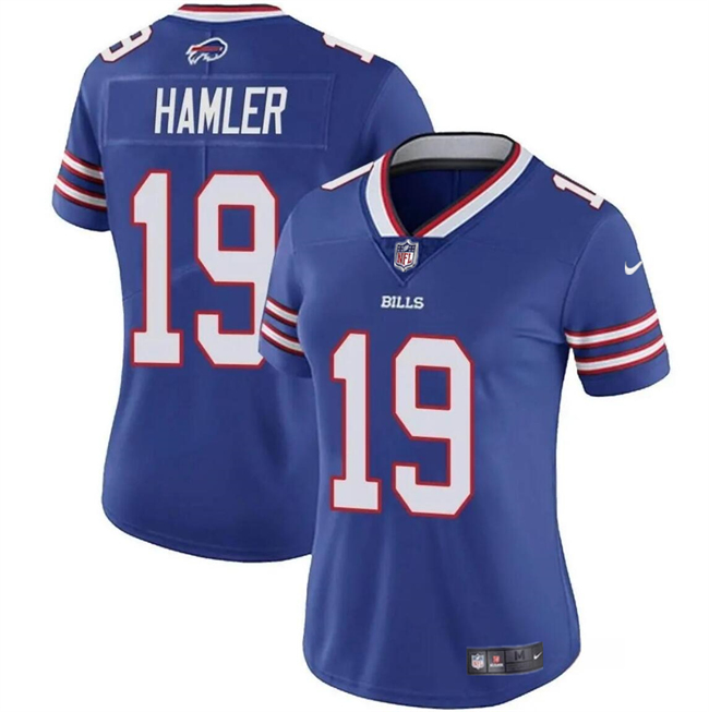 Personalized Women’s Buffalo Bills #19 KJ Hamler Blue Stitched Football Jersey(Run Small)
