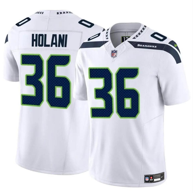 Personalized Men’s Seattle Seahawks #36 George Holani White 2024 F.U.S.E Limited Stitched Football Jersey