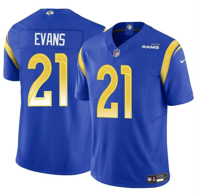 Personalized Men’s Los Angeles Rams #21 Zach Evans Blue 2024 F.U.S.E Untouchable Stitched Football Jersey
