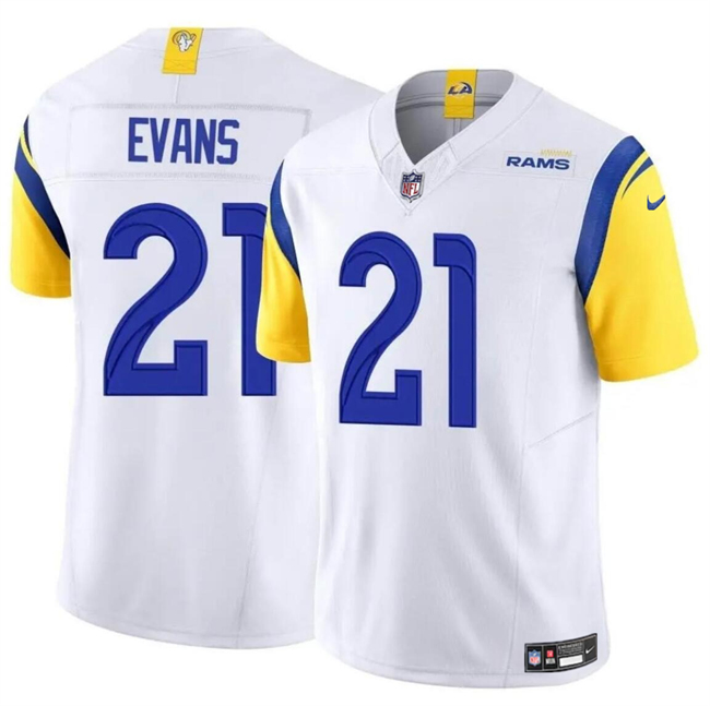 Personalized Men’s Los Angeles Rams #21 Zach Evans White 2024 F.U.S.E Untouchable Stitched Football Jersey