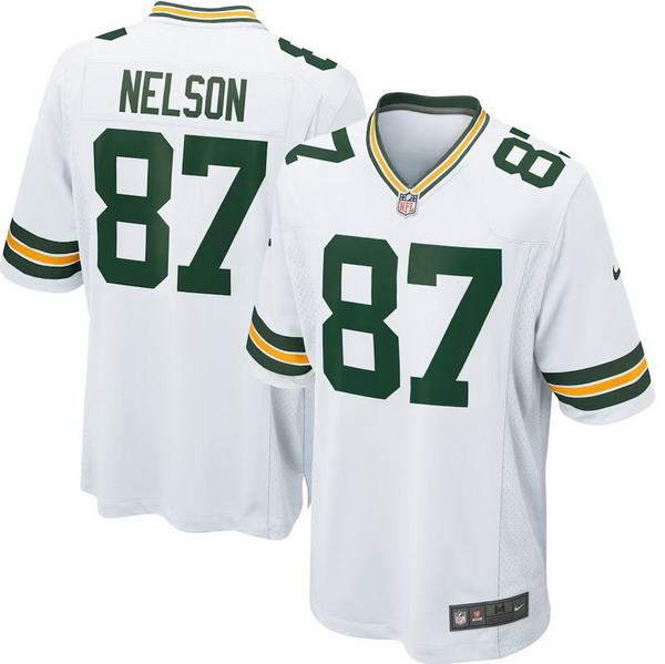Personalized Men’s Jordy Nelson #87 Green Bay Packers Game Football White Jersey